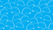© newrossosh - Vector seamless background of construction helmets on a blue background. Pattern helmets.