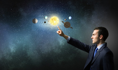 man exploring space