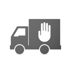 Wall Mural - Isolated delivery truck icon with a hand