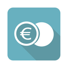 Wall Mural - Square euro coin icon