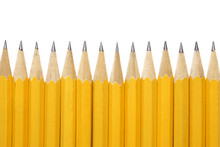 Yellow Pencils On A White Background