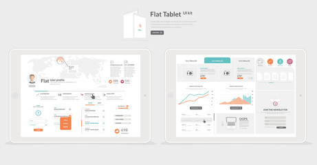Wall Mural - Tablet Gui kit elements