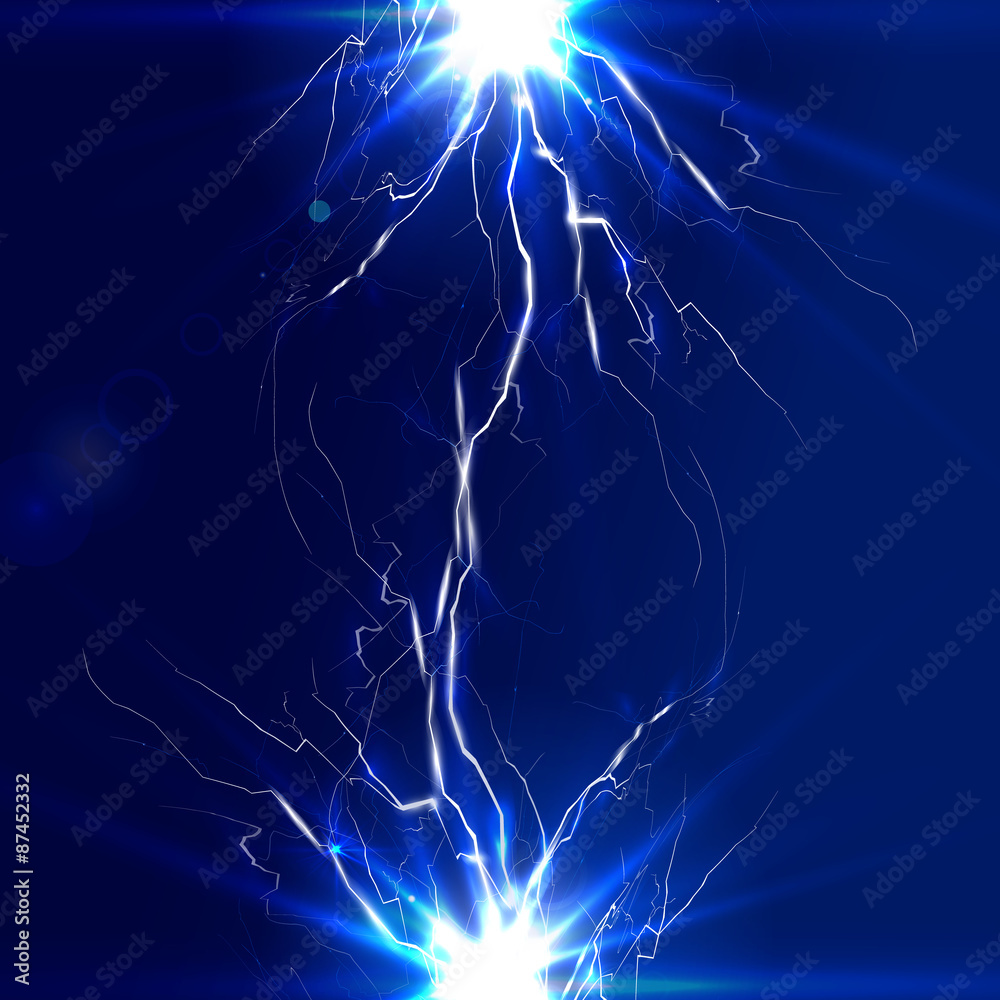 The discharge of electricity, lightning - obrazy, fototapety, plakaty 