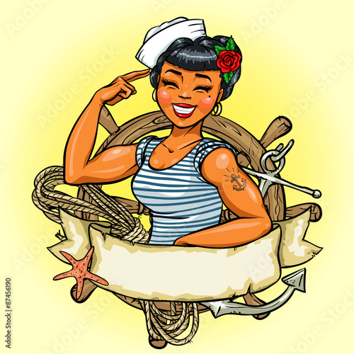 projekt-retro-logo-dziewczyna-wektor-pin-up-ilustracja