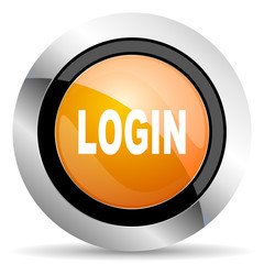 Aufkleber - login orange icon