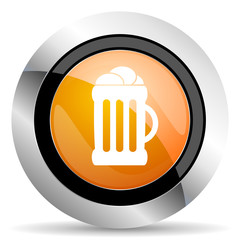 Aufkleber - beer orange icon mug sign