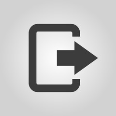 Poster - The exit bag icon. Logout and output, outlet, out symbol. Flat