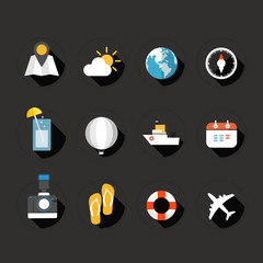 Poster - Color interface flat design icons