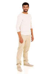 Wall Mural - young indian man on white background