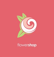 Poster - Flower symbol concept with unique swirl shape