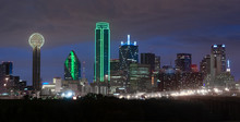 Trinity River Dallas Texas Downtown City Skyline Night Sunset