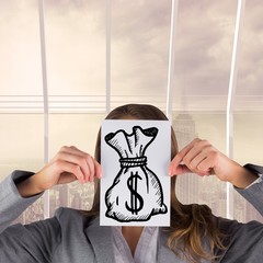 Poster - Composite image of businesswoman showing a card