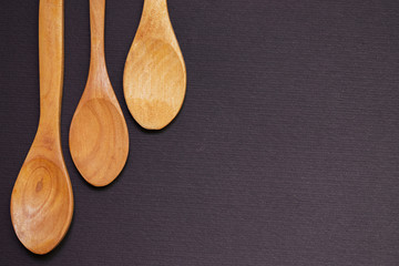 Three wooden spoons