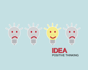 bulb positive thinking concept