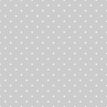 Seamless White And Grey Vector Pattern Or Tile Background With Polka Dots