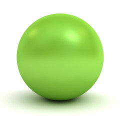 Aufkleber - Green glossy 3d render sphere isolated on white background with shadow