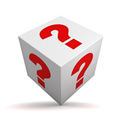 Poster - question box isolated over white background with shadow