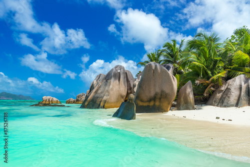 Fotomural Anse Source d'Argent - Beach on island La Digue in Seychelles