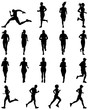© SilhouetteDesigner - Black silhouettes of runners, vector