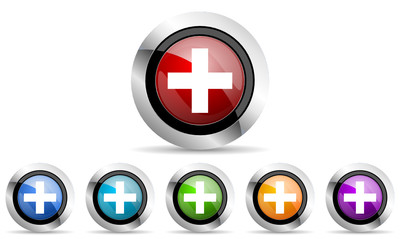 Poster - plus vector icons set