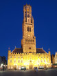 Belfort tower in Brugge at night