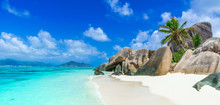 Tropical Paradise - Anse Source D'Argent - Beach On Island La Digue In Seychelles