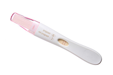 pregnancy test positive isolated on white background