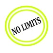 NO LIMITS black stamp text on white