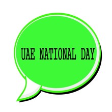 UAE NATIONAL DAY Black Stamp Text On Green Speech Bubble
