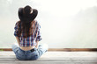 woman wild west white background