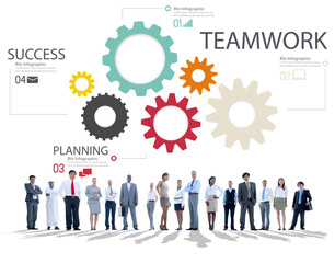 Canvas Print - Teamwork Team Group Gear Partnership Cooperation Concept