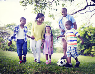 Wall Mural - African Family Happiness Holiday Vacation Activity Concept