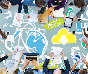 Poster - Social Media Social Networking Technology Connection Concept