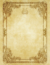 Grunge Paper With Antique Frame.