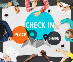 Poster - Check in Direction Navigation Share Application Concept