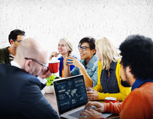 Canvas Print - People Meeting Conference Technology Laptop Concept