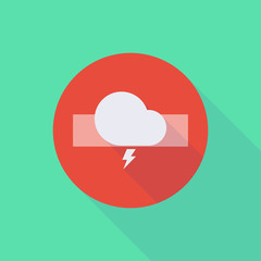 Sticker - Long shadow do not enter icon with a stormy cloud