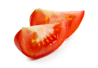 Sliced cherry tomato isolated on white
