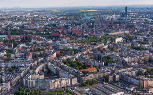 Naklejka - mata magnetyczna na lodówkę Wroclaw, Poland - May 04, 2015: Aerial view of Wroclaw city