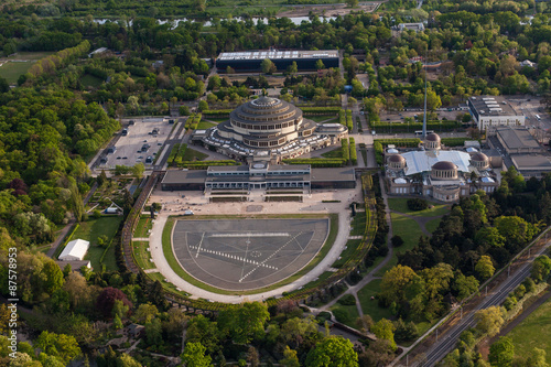 Obraz w ramie Wroclaw, Poland - May 04, 2015: Aerial view of Wroclaw city