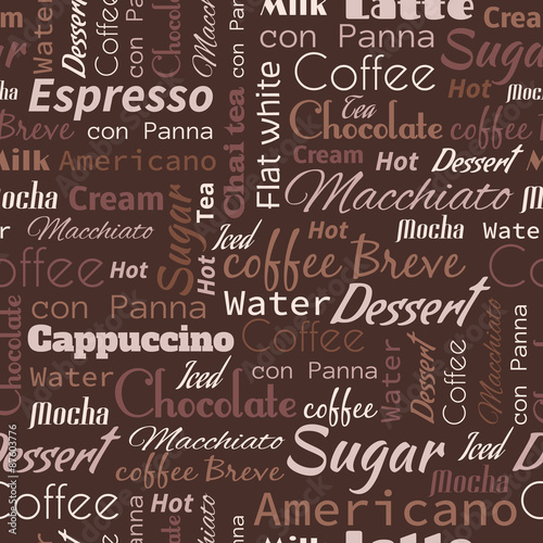 Fototapeta do kuchni Seamless Background With Coffee Tags