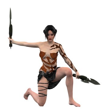Fantasy female knife fighter