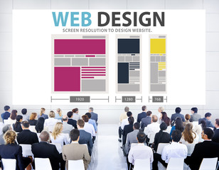 Wall Mural - Web Design Network Website Ideas Media Information Concept
