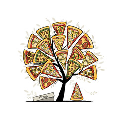 Sticker - Pizza tree, sketch for your design