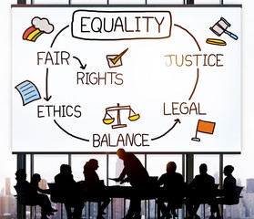 Sticker - Equality Rights Balance Fair Justice Ethics Concept