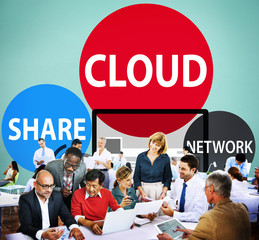 Poster - Cloud Computing Database Transfer Internet Technology Concept