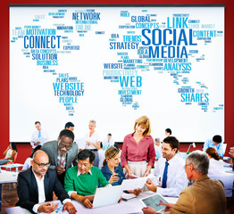 Poster - Social Media Internet Connection Global Communications Networkin