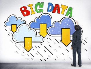 Wall Mural - Big Data Storage Database Download Concept