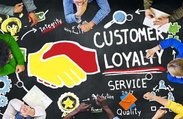 Canvas Print - Customer Loyalty Service Support Care Trust Casual Concept