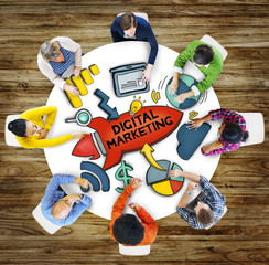 Canvas Print - People Teamwork Digital Marketing Advertisement Technology Inter